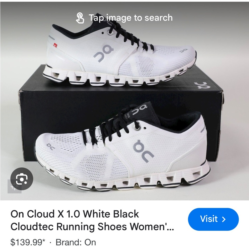 On Cloud X 1.0 Black and White Women’s Running Shoe